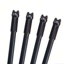 4pcs Creative Stationery Cute Tail Cat Ballpoint Pen, 0.5mm Black Ink - Sets - View 6