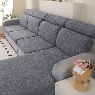 1 pieza Funda de sofá elástica de jacquard, funda para cojín de asiento de sofá, apta para sofá de 1/2/3/4 plazas, chaise longue, funda para respaldo, protector universal de sofá para las 4 estaciones