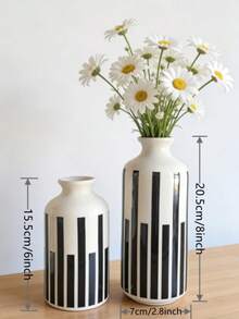 Ceramic Vase With Black Stripes, Simple Vase For Party Decoration - Western-style Bottle - View 4