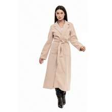 Women's Max Long Overcoat In Brushed Wool Hbd Plus - Sbt-005 - Beis - Ver 1