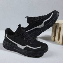 Giày thể thao lưới thoáng khí, giày casual nhẹ chống trơn trượt, giày đi bộ thoải mái, lưới thoáng khí, nhẹ chống trơn trượt, cỡ unisex 36-45 - màu đen - Xem 3