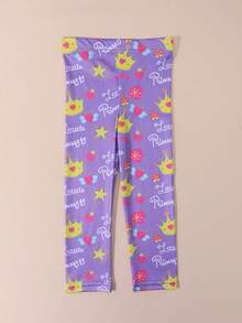 4 peças Leggings com Estampa de Unicórnio para Meninas, Calças Justas com Estampa de Pônei Arco-íris, Calças 3/4 Confortáveis, Adequadas para Uso Diário, Primavera/Verão - Multicolorido - Visão 4