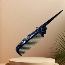 Pente dobrável com estampa de borboleta preta - Escova de cabelo portátil e dobrável com ponta fina, ideal para pentear e estilizar com precisão, ferramenta de cabeleireiro durável para uso diário e em viagens a negócios. - Dobre A - Ver 5
