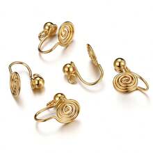 10pcs Stainless Steel Mosquito Coil Ear Clips Converter, Painless Invisible Earrings, DIY No Piercing U-Shaped Earrings - Multicolor - View 5