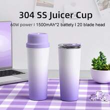 2-In-1 Portable Juicer And Blender, USB Rechargeable, Juice Blender, Mini Blender, Ideal For Making Smoothies, Milkshakes, Frozen Drinks, Juices, Multi-Function Juicer, Great Gift For Valentine's Day, Thanksgiving, Mother's Day - 0.5L-1L - View 2