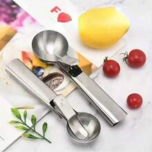 1pc Stainless Steel Ice Cream Scoop With Trigger, Watermelon Seed Spoon, Baking Dough Spoon, Reusable Kitchen Tool, Suitable For Home, Restaurant, Wedding, Party And Dorm Use - Multicolor - View 3