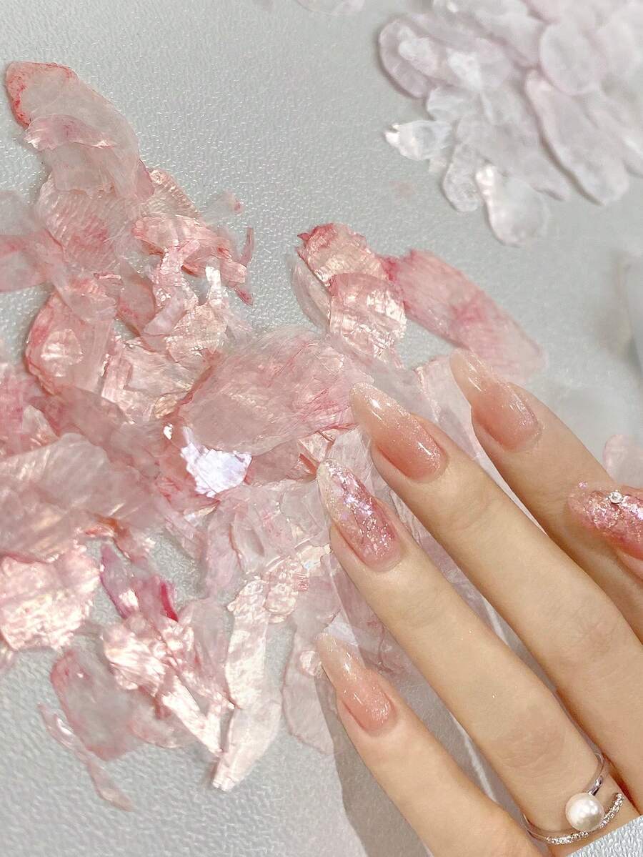 1 paquete de escamas de concha natural ultrafinas y escamas de mica, decoraciones de arte de uñas, accesorios de uñas DIY coreanos - Multicolor - Ver 1