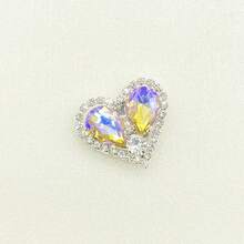 1pc Crystal Button Cover, Fashion Shirt Cuff Decor Button, DIY Coat & Shirt Decoration - Heart-shaped Rhinestone Clasp - View 6