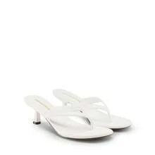 Women Kitten Heel Thong Heeled Sandals Comfortable Open Toe Slip On Summer Sandals - trắng - Xem 6