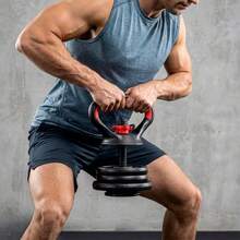 Trintion 1 Set Multi-Function Heavy-Duty Kettlebell Accessories, Integrated Kettlebell Handle Set With Non-Slip Grip, Includes Connecting Rod, Base, And Non-Slip Nut Caps. Suitable For Strength Training, Home Workouts, Squat Training, Gym, And Arm Strength - 黑紅 - 查看 4