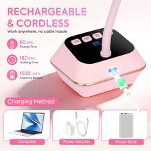 Wireless Nail Lamp LED UV Nail Dryer Rechargeable Auto Sensing Touch Control Fast Drying Nail Light 360° Bendable Table Lamp - Multicolor - View 7