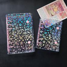 1pc A6/A7/A8 Transparent Double-Ring Binder/Sticker Notebook, Sticker Notebook, Loose-Leaf Binder, Sticker Storage, Pencil Case, Sticker Notebook Binder, Refill Inner Pages, Sticker Notebook, Loose-Leaf Notebook - Multicolor - View 7