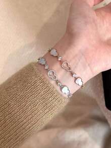 1pc S925 Sterling Silver Unique Delicate Niche Design Seashell Zirconia Gourd Bracelet, Suitable For Women's Party & Occasion Wear, Gift - Gourd Type - View 6