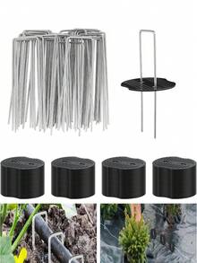 镀锌U型地钉，带垫片和拆卸工具钩，用于固定草坪、草皮、布料、薄膜、温室防虫网、遮阳网 - 花園U型地釘 - 查看 7