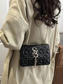 2026春季时尚手提包，单肩斜挎包，时尚小方包，女士 - 黑色 - 查看 2