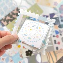 Juego de cuaderno de notas con caligrafía cálida, estilo coreano Ins A6 con cuadrícula, pegatinas, blocs de notas, caja de regalo - 1 Set - Ver 11