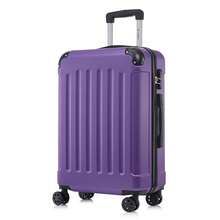 YONSLY Hard Shell Suitcase 16/20/24/28 Inches With 4 360° Wheels Sturdy Double Zipper Combination Lock Mesh Pocket Soft Rubber Handle Travel Suitcase - 紫色 - 查看 12