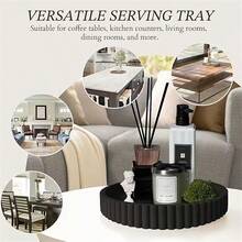 Plateau rond moderne en silicone noir, convient pour la décoration de table basse - décoration minimaliste, centre-pièce idéal pour la décoration de la maison, l'affichage de parfums et les centres d'intérêt de mode, la décoration de bar à café - Multicolore - Voir 11