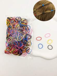 500pcs New Disposable Hair Ties, Hair Elastics, Hair Bands, Hair Accessories - Multicolor - View 2