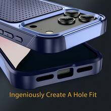 Military Industry Anti-Fall Military-Grade Anti-Drop Luxury Full-Coverage Phone Case, Suitable For IPhone 17 Pro Max, 17 Pro, 16, 15, 14 Plus, 13, 12, 11 Pro Max Plus, 17 Air, 2-In-1 Shock-Proof Protective Case - Light Purple + Royal Blue - View 3