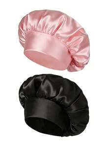 1顶奢华缎面丝绸睡眠帽，轻盈弹力护发帽，柔软弹力丝绸睡眠帽，配有可调节舒适绑带，男女通用，整晚舒适，完美适用于长卷发和辫子/浴室配件/其他助眠产品/家居/节日必备/旅行/浴室/母亲节礼物/复活节 - 多色 - 查看 11
