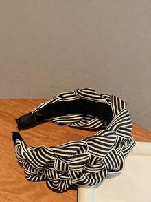 1pc Vintage Elegant Headband, Versatile Wide Striped Hair Clip, New Black And White Striped Hair Accessory For Women, Bangs And Flyaway Hair Clip, Classy Facial Wash Headband, Suitable For Daily Wear, Festivals, And Outings, Great Gift For Girls - 彩色 - 查看 11