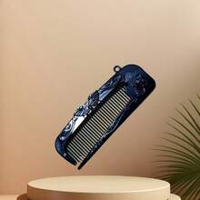 Pente dobrável com estampa de borboleta preta - Escova de cabelo portátil e dobrável com ponta fina, ideal para pentear e estilizar com precisão, ferramenta de cabeleireiro durável para uso diário e em viagens a negócios. - Dobre A - Ver 4