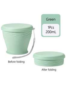 1pc 200ml Collapsible Silicone Travel Cup, Leak-Proof Portable Reusable Water Bottle Suitable For Outdoor Camping, Hiking And Travel - A - View 7