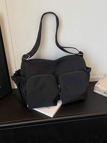 春季新款尼龙包，大容量通勤斜挎包，多口袋单肩包 - 彩色 - 查看 12