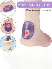 1对自粘硅胶防摩擦垫，柔软加厚，适用于女士高跟鞋，可重复粘贴于鞋跟处。 - 紫色 - 查看 1