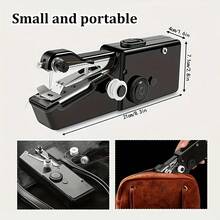 Portable Electric Handheld Sewing Machine, Suitable For DIY Sewing, Fabrics, Garments, Travel, Home Use, Easy To Use, Ideal For Beginners, Compact Size 8.2"X2.7"X1.2", (Note: Only For Lightweight Fabrics/Accessories ) - Black - View 7