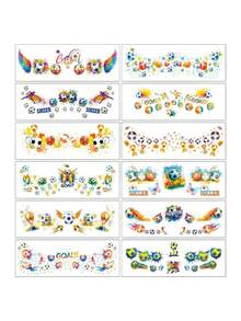 6/12pcs 2026 World Cup Football Cheek Temporary Tattoos, Football Goal Celebration Tattoo Stickers, Variety Of Designs - Multicolor - View 7