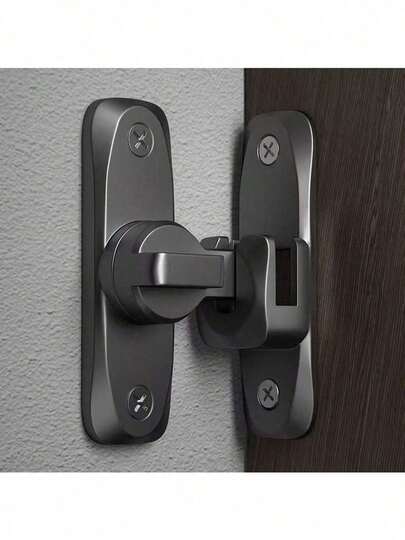 1个免钻孔加厚通用门闩，浴室简约复古风格锌合金门锁，不锈钢防盗扣