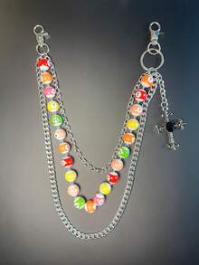 New Multicolor Billiard Ball Chain Belt, Punk Y2K Hip Hop Waist Luxury Accessory, Halloween & Holiday Gift, Random Digit Sequence Delivery - Multicolor - View 6