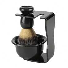 3 PCS Professional Men Shaving Brush Stand Holder Bowl Set - Multicolor - View 5