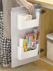 1pc No-Drill Wall Mounted Multi-Function Cosmetic & Sundries Storage Rack, Suitable For Students Going Back To School - Multicolor - View 1