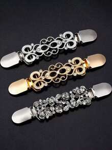 1/3 Pcs Vintage Shirt Dress Clips Back Cinch Sweater Shawl Clips Cardigan Brooches Decor 3 Style For Women - Multicolor - View 11