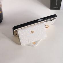 1 Piece Elegant PU Lychee Grain Leather Flip Wallet Case With Card Slots, Crossbody Strap, Ring Holder And Mirror, Compatible With S26, S25, S24, S23, S22, S21, S20 FE, Note 20 Ultra, A17, A16, A15, A07, A52, A53, A54, A25 5G, International Version, Not The Domestic Version - 白色的 - 查看 4