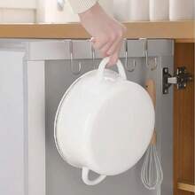 2pcs Stainless Steel Double S-Shaped Hooks, Easy Installation, Suitable For Kitchen, Bathroom Or Cabinet, Can Hang Clothes, Towels And Storage - 2PCS - View 7
