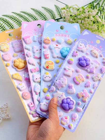 Pegatinas de espuma 3D, Corgi, Zorro, Pegatinas de melocotón lindas, Manualidades DIY, Diario, Botella de agua, Funda de teléfono, Pegatinas decorativas