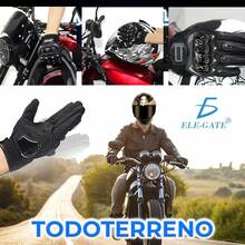 Guantes de Motociclismo con Protección Anticaídas y Dedo Táctil - Negro - - Ver 2