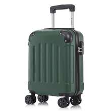 YONSLY Hard Shell Suitcase 16/20/24/28 Inches With 4 360° Wheels Sturdy Double Zipper Combination Lock Mesh Pocket Soft Rubber Handle Travel Suitcase - 深綠 - 查看 8