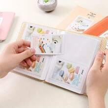 1pc Mini Photo Album With 64 Pockets For 3-Inch Instant Camera & Business Card, Compact And Cute Memory Book For Instant Cameras, Ideal Gift For Friends And Family - A - 查看 2