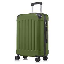YONSLY Hard Shell Suitcase 16/20/24/28 Inches With 4 360° Wheels Sturdy Double Zipper Combination Lock Mesh Pocket Soft Rubber Handle Travel Suitcase - 橄欖綠 - 查看 10