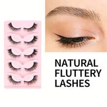 20 Pairs Cute Natural Eyelashes, Imitation Mink Fur False Lashes, Soft Comfortable, Enhance Eye Charm, Work Dates - 黑色 - 查看 9