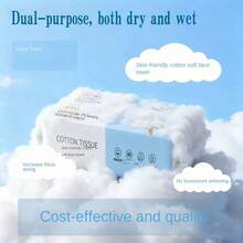 100pcs/64pcs Disposable Cotton Soft Facial Cleansing Wipes, Thick & Large, Dry & Wet Dual-Use, Skin-Friendly, Makeup Remover & Face Washing Towelettes For Salon - Face Towel - View 1