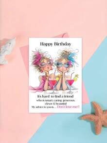 1pc "Soul Sister Status: Activated!" Vintage Friendship Birthday Card With Envelope - Bestie & Sister Gift, Ideal For Friendship Day & Special Celebrations, Blank Inner Page - View 9