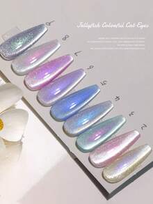 MISS SHAKA 10毫升春夏热销冰透明粉绿蓝冰岛极光玻璃珠珍珠猫眼凝胶指甲油美白流行百搭美甲用品 - 彩色 - 查看 3