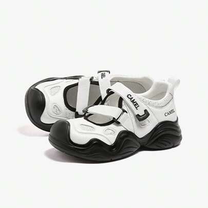 CAMEL CROWN Giày sandal thể thao đế cao mùa xuân cho nữ, giày Mary Jane thể thao cho nữ, giày búp bê thời trang.