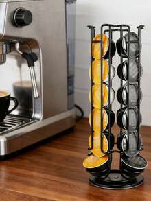 1pc Rotating Capsule Holder, Capsule Dispenser Display Stand Holds 32 Capsules, 360 Degree Rotatable Capsule Rack - Multicolor - View 4